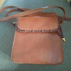 Mano Brown Leather Messenger Bag Unisex